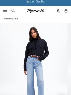 Madewell The Perfect Vintage Wide Leg Cropped Wide Leg Jeans SZ 33 P